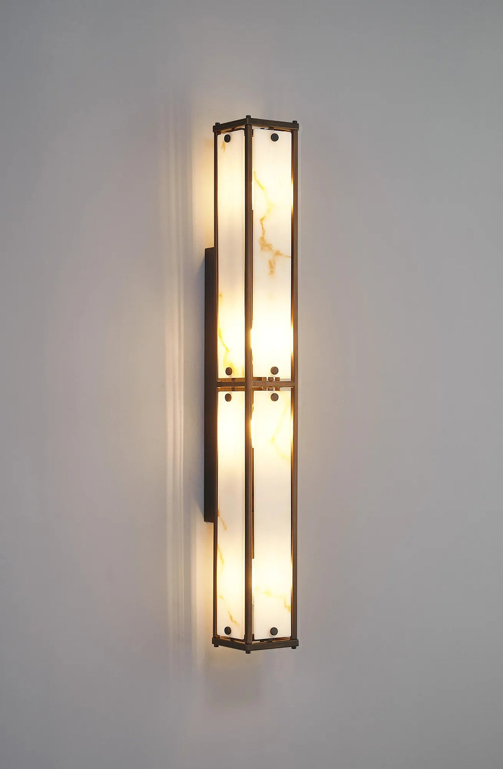 Luminosity Designs Ltd - Sherlock 75cm Rectangular Wall Light, 4 Light E14, IP44, Painted Bronze with Faux Alabaster Glass - Luminosity Designs Ltd