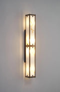 Luminosity Designs Ltd - Sherlock 75cm Rectangular Wall Light, 4 Light E14, IP44, Painted Bronze with Faux Alabaster Glass - Luminosity Designs Ltd