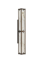 Luminosity Designs Ltd - Sherlock 75cm Rectangular Wall Light, 4 Light E14, IP44, Painted Bronze with Faux Alabaster Glass - Luminosity Designs Ltd