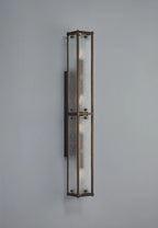 Luminosity Designs Ltd - Sherlock 75cm Rectangular Wall Light, 4 Light E14, IP44, Painted Bronze with Faux Alabaster Glass - Luminosity Designs Ltd