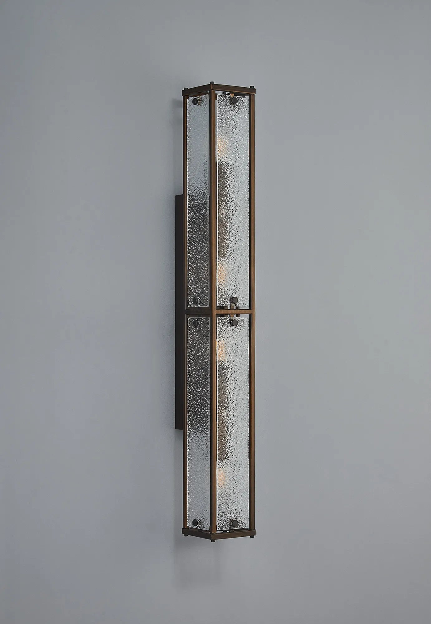 Luminosity Designs Ltd - Sherlock 75cm Rectangular Wall Light, 4 Light E14, IP44, Painted Bronze with Faux Alabaster Glass - Luminosity Designs Ltd