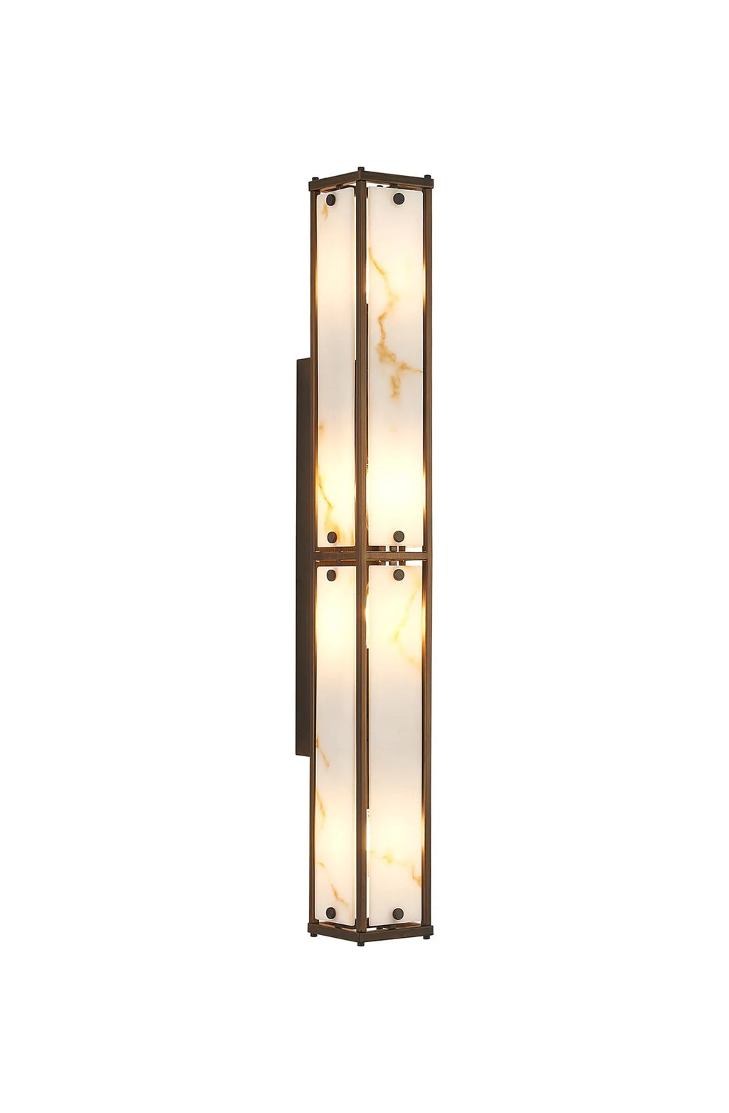 Luminosity Designs Ltd - Sherlock 75cm Rectangular Wall Light, 4 Light E14, IP44, Painted Bronze with Faux Alabaster Glass - Luminosity Designs Ltd