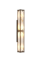 Luminosity Designs Ltd - Sherlock 75cm Rectangular Wall Light, 4 Light E14, IP44, Painted Bronze with Faux Alabaster Glass - Luminosity Designs Ltd