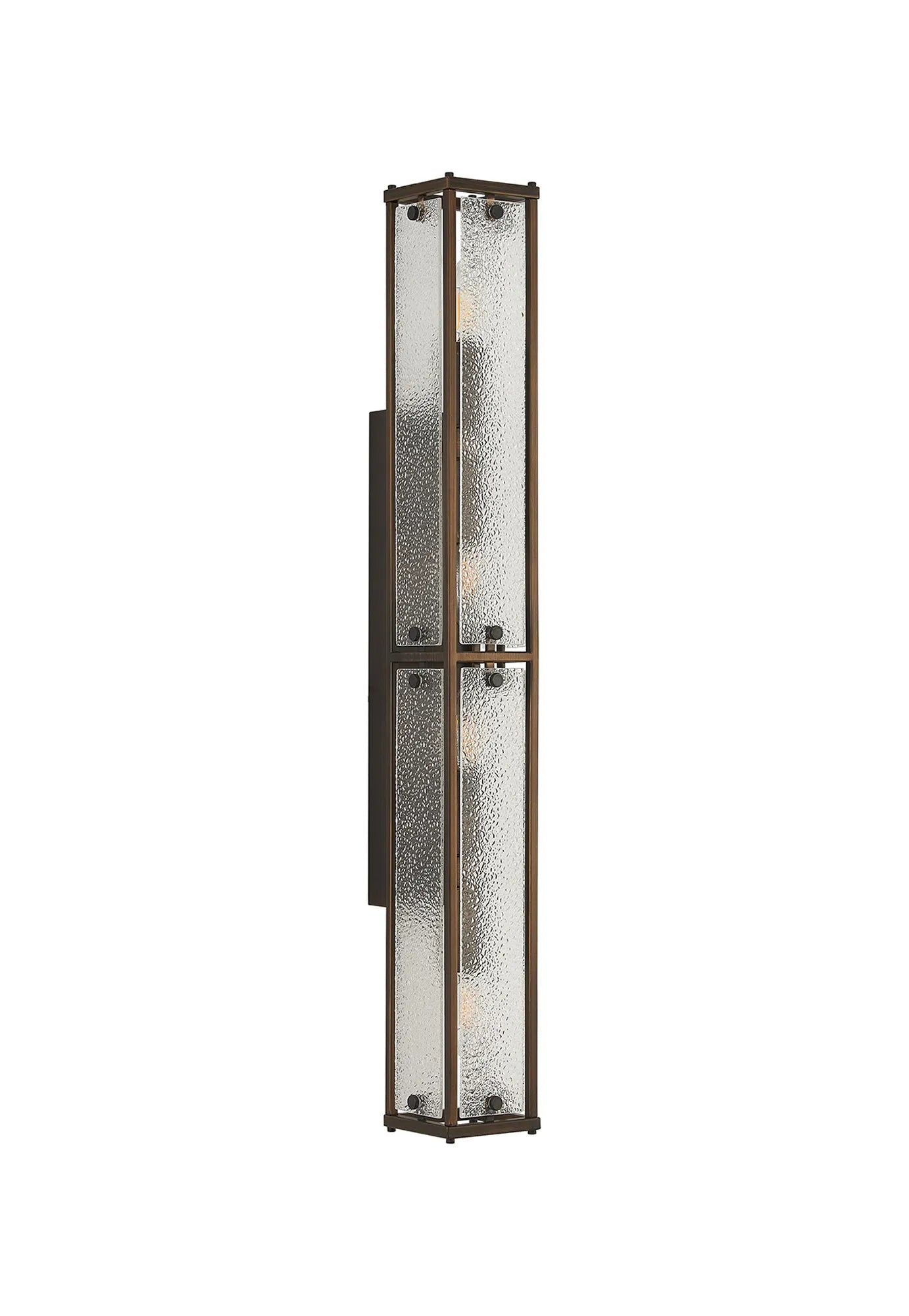 Luminosity Designs Ltd - Sherlock 75cm Rectangular Wall Light, 4 Light E14, IP44, Painted Bronze with Faux Alabaster Glass - Luminosity Designs Ltd