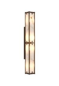 Luminosity Designs Ltd - Sherlock 75cm Rectangular Wall Light, 4 Light E14, IP44, Painted Bronze with Faux Alabaster Glass - Luminosity Designs Ltd