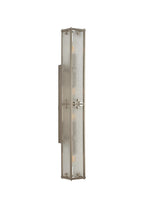 Luminosity Designs Ltd - Sherlock 75cm Rectangular Wall Light, 4 Light E14, IP44, Satin Nickel with Faux Alabaster Glass - Luminosity Designs Ltd