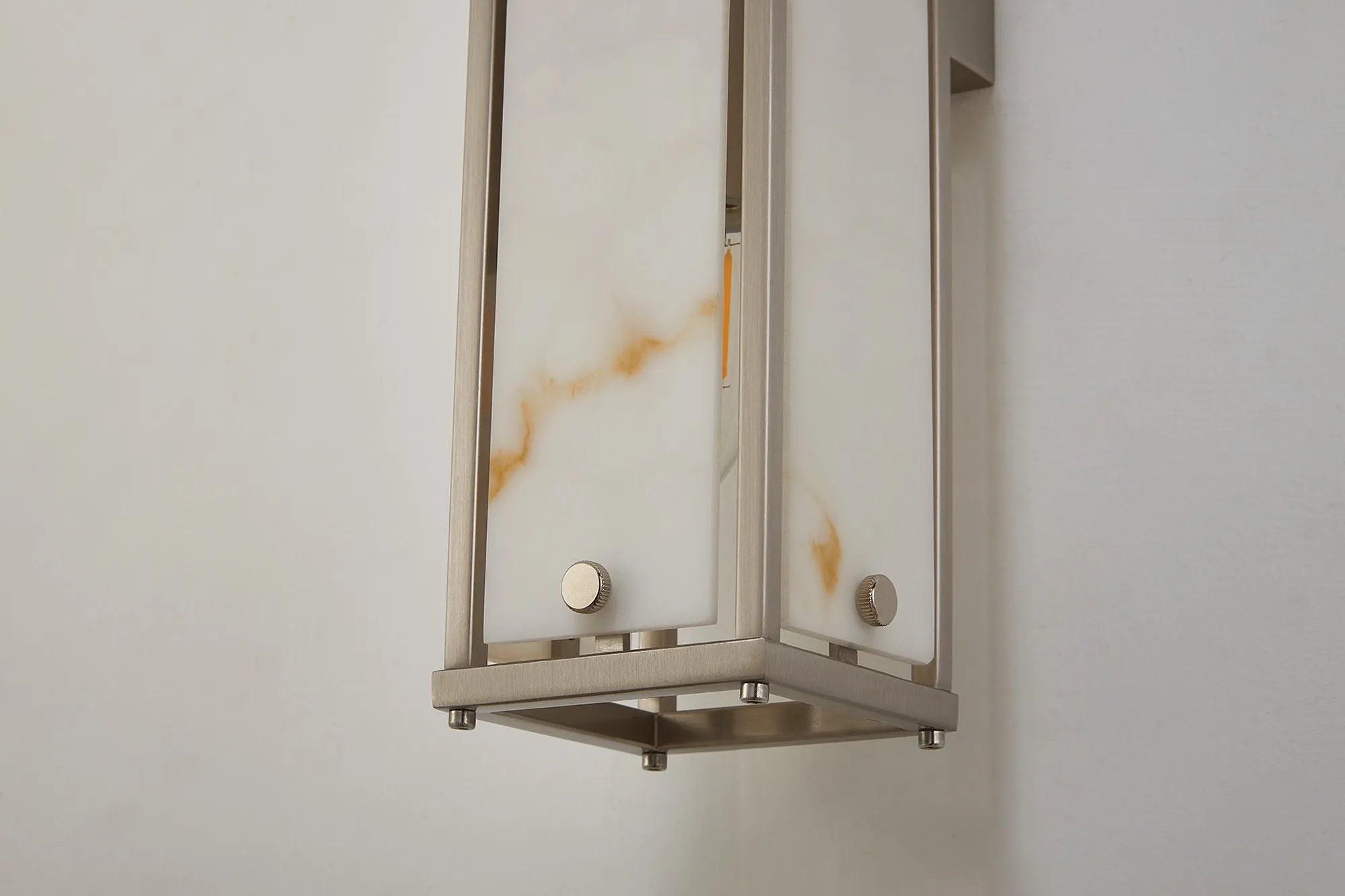 Luminosity Designs Ltd - Sherlock 75cm Rectangular Wall Light, 4 Light E14, IP44, Satin Nickel with Faux Alabaster Glass - Luminosity Designs Ltd
