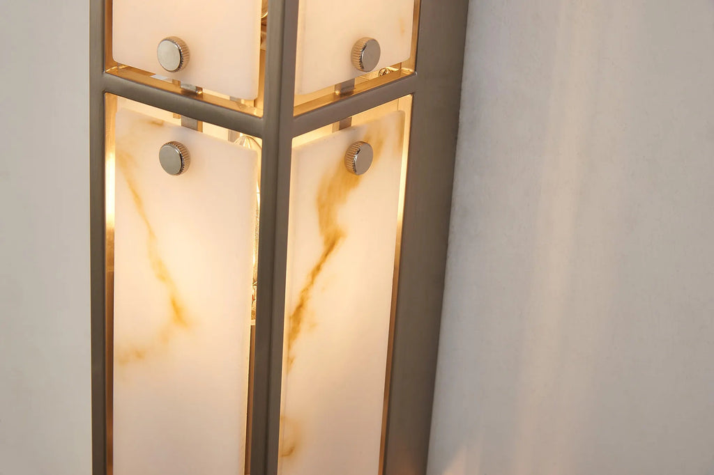 Luminosity Designs Ltd - Sherlock 75cm Rectangular Wall Light, 4 Light E14, IP44, Satin Nickel with Faux Alabaster Glass - Luminosity Designs Ltd