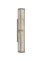 Luminosity Designs Ltd - Sherlock 75cm Rectangular Wall Light, 4 Light E14, IP44, Satin Nickel with Faux Alabaster Glass - Luminosity Designs Ltd