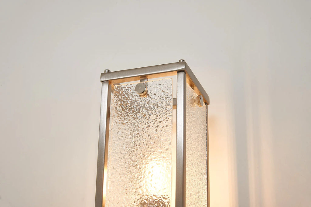 Luminosity Designs Ltd - Sherlock 75cm Rectangular Wall Light, 4 Light E14, IP44, Satin Nickel with Faux Alabaster Glass - Luminosity Designs Ltd