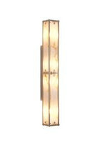 Luminosity Designs Ltd - Sherlock 75cm Rectangular Wall Light, 4 Light E14, IP44, Satin Nickel with Faux Alabaster Glass - Luminosity Designs Ltd