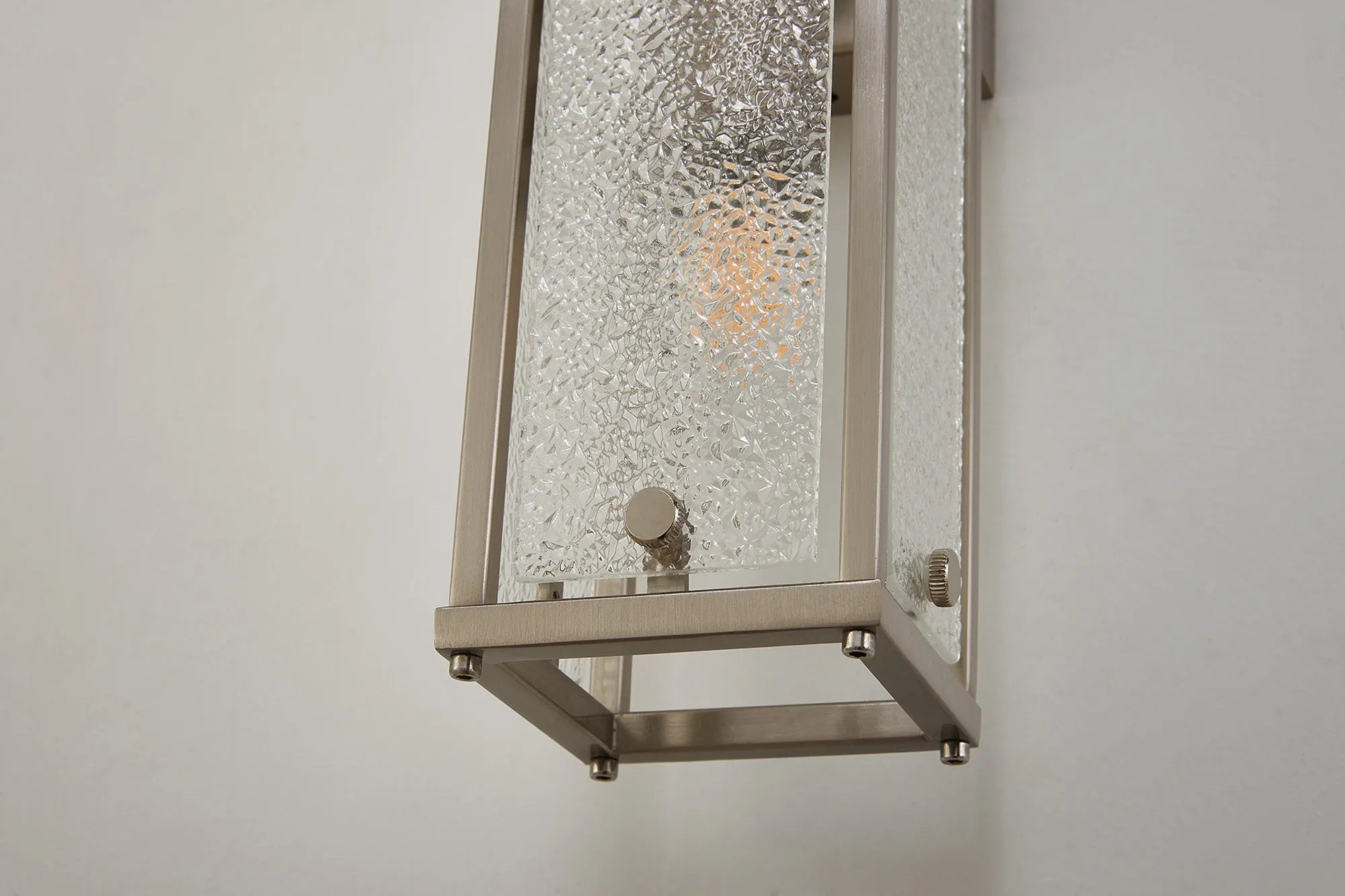 Luminosity Designs Ltd - Sherlock 75cm Rectangular Wall Light, 4 Light E14, IP44, Satin Nickel with Faux Alabaster Glass - Luminosity Designs Ltd
