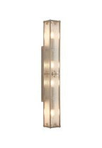 Luminosity Designs Ltd - Sherlock 75cm Rectangular Wall Light, 4 Light E14, IP44, Satin Nickel with Faux Alabaster Glass - Luminosity Designs Ltd