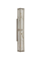 Luminosity Designs Ltd - Sherlock 75cm Rectangular Wall Light, 4 Light E14, IP44, Satin Nickel with Faux Alabaster Glass - Luminosity Designs Ltd