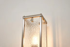 Sherlock 75cm Rectangular Wall Light, 4 Light E14, IP44, Satin Nickel with Faux Alabaster Glass