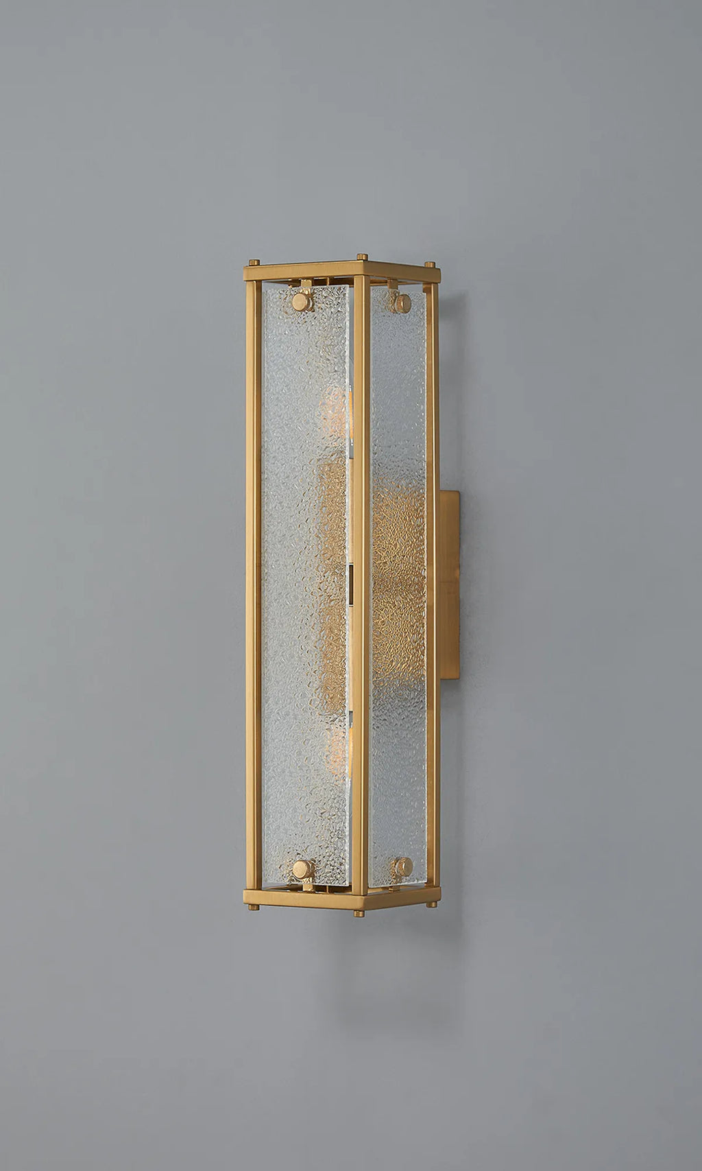 Sherlock 40cm Rectangular Wall Light, 2 Light E14, IP44, Antique Brass with Faux Alabaster Glass