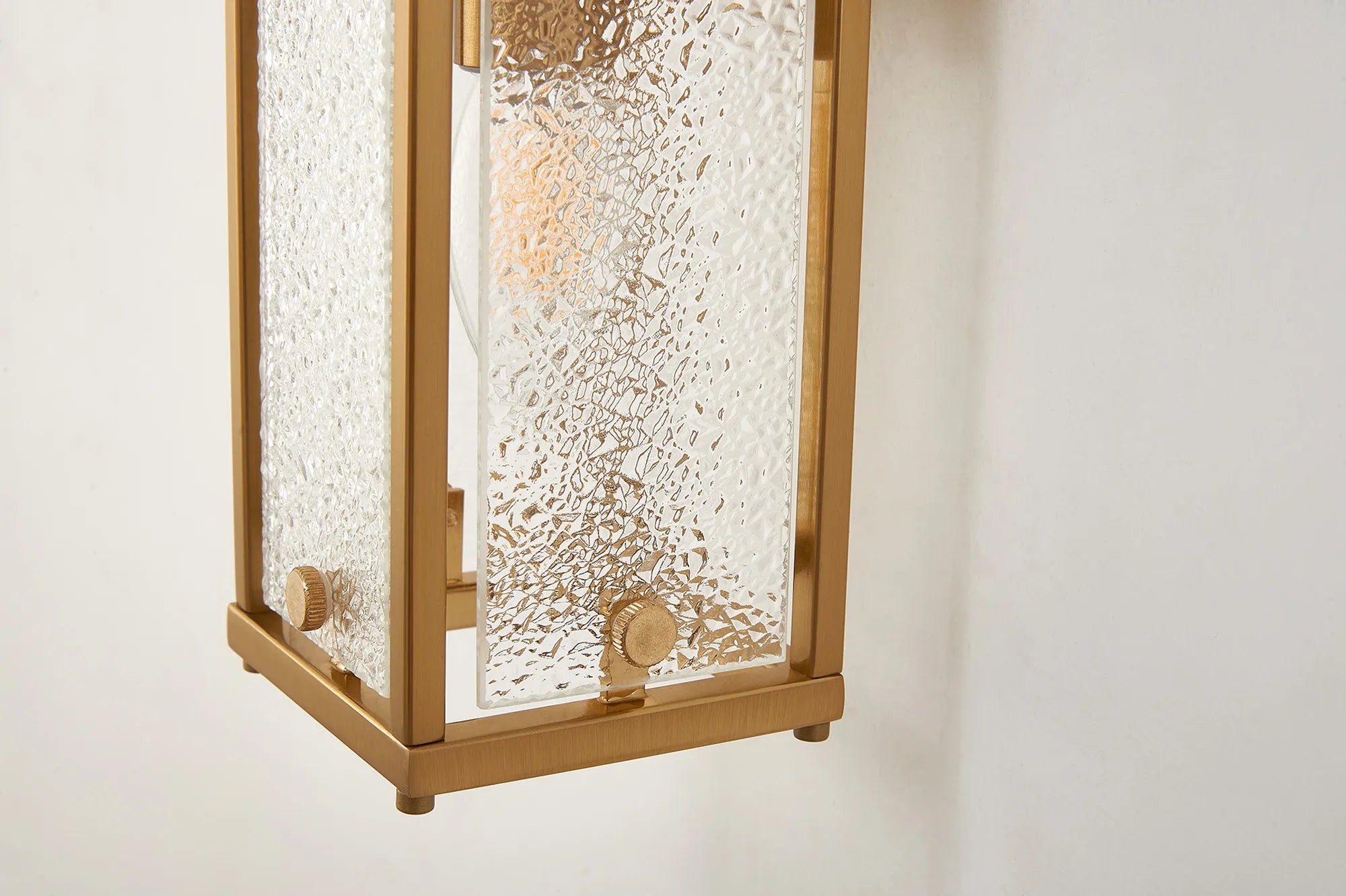 Sherlock 40cm Rectangular Wall Light, 2 Light E14, IP44, Antique Brass with Faux Alabaster Glass