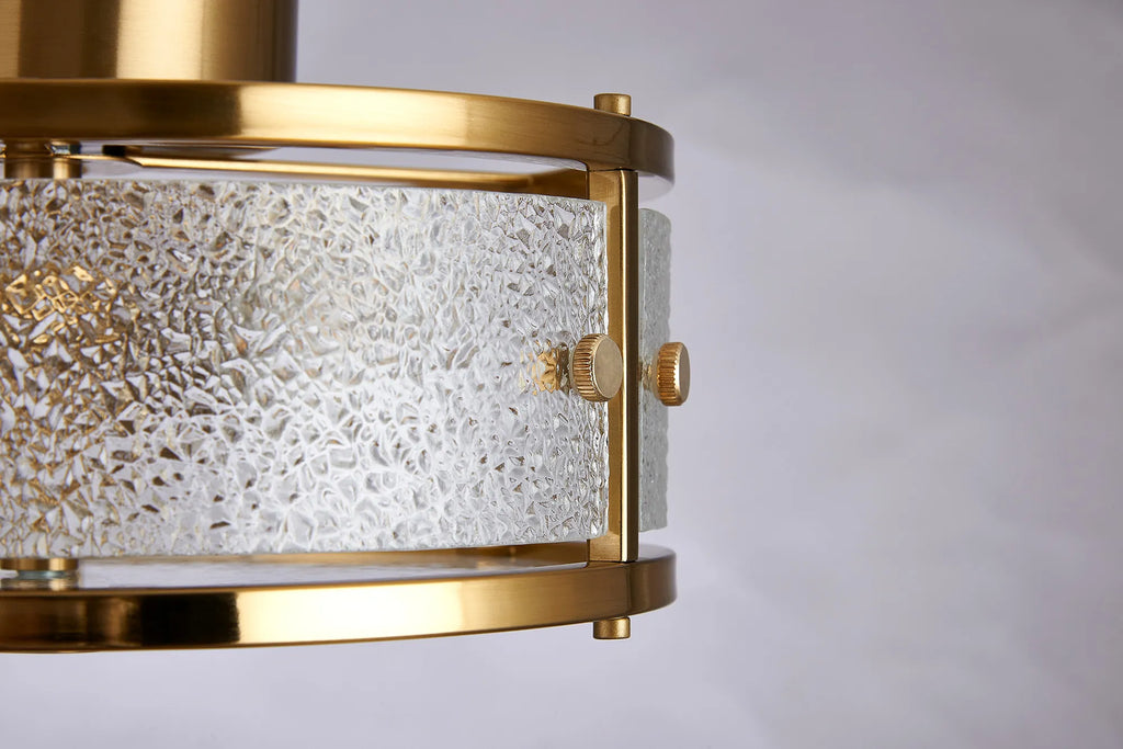 Sherlock 25cm Round Ceiling, 2 Light E14, IP44, Brass with Faux Alabaster Glass