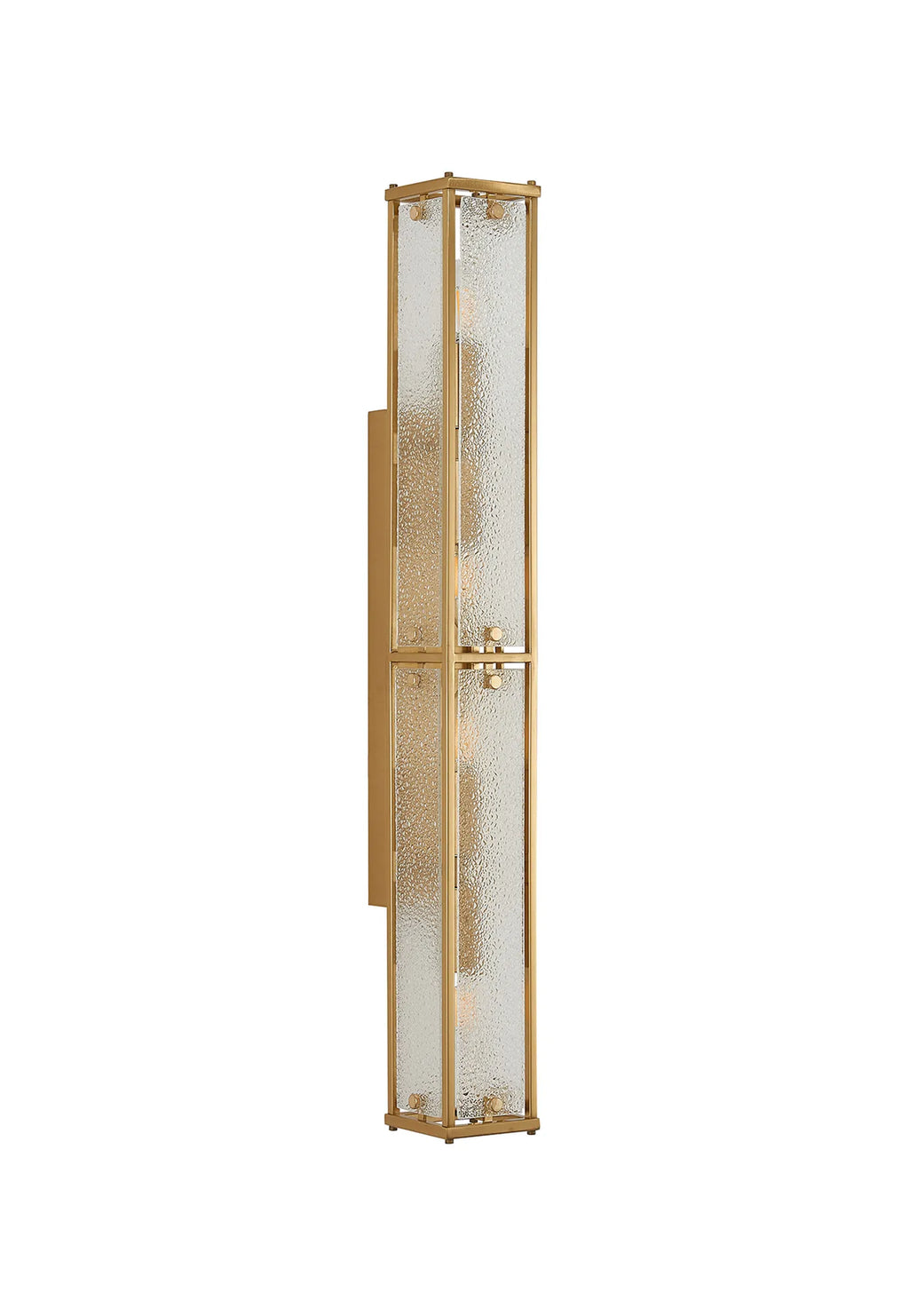 Sherlock 75cm Rectangular Wall Light, 4 Light E14, IP44, Antique Brass with Faux Alabaster Glass