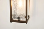 Sherlock 40cm Rectangular Wall Light, 2 Light E14, IP44, Painted Bronze with Faux Alabaster Glass
