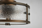 Sherlock 25cm Round Ceiling, 2 Light E14,, IP44, Painted Bronze with Faux Alabaster Glass