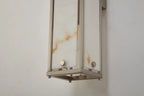 Sherlock 75cm Rectangular Wall Light, 4 Light E14, IP44, Satin Nickel with Faux Alabaster Glass