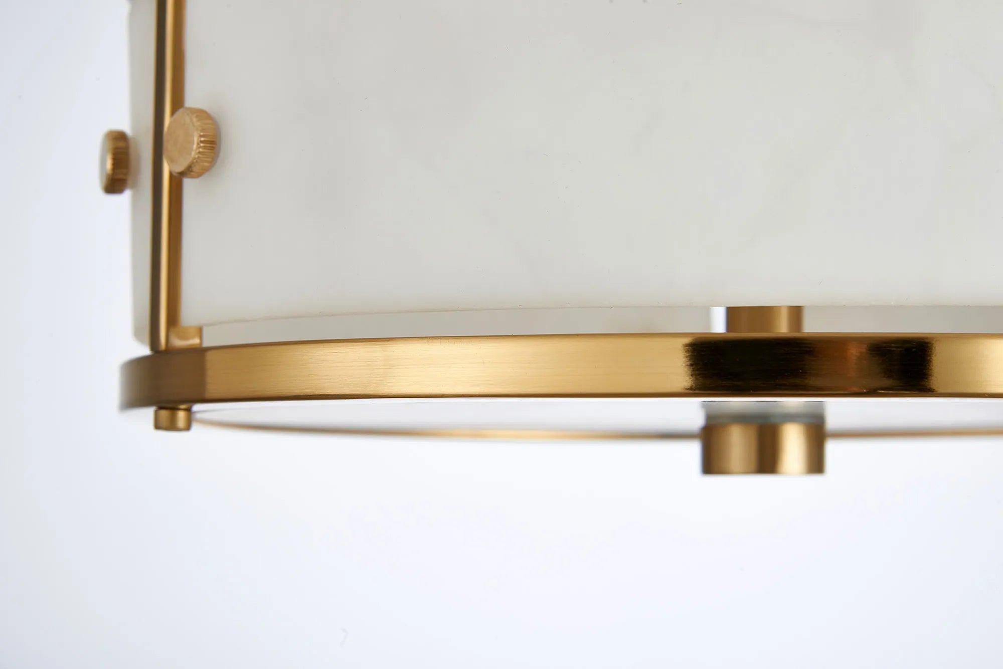 Sherlock 25cm Round Ceiling, 2 Light E14, IP44, Brass with Faux Alabaster Glass