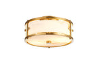 Sherlock 25cm Round Ceiling, 2 Light E14, IP44, Brass with Faux Alabaster Glass