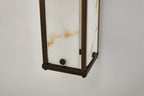 Sherlock 75cm Rectangular Wall Light, 4 Light E14, IP44, Painted Bronze with Faux Alabaster Glass