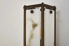 Sherlock 75cm Rectangular Wall Light, 4 Light E14, IP44, Painted Bronze with Faux Alabaster Glass