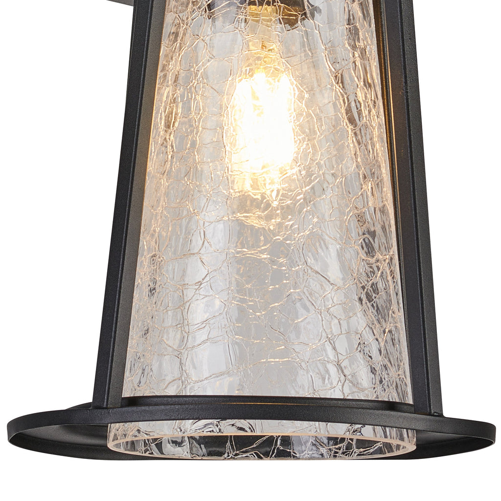 Luminosity Designs Ltd - Shogun Cone Wall Lamp With PIR Sensor, 1 x E27, IP44, Black/Clear - Luminosity Designs Ltd
