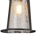 Luminosity Designs Ltd - Shogun Cone Wall Lamp With PIR Sensor, 1 x E27, IP44, Black/Clear - Luminosity Designs Ltd