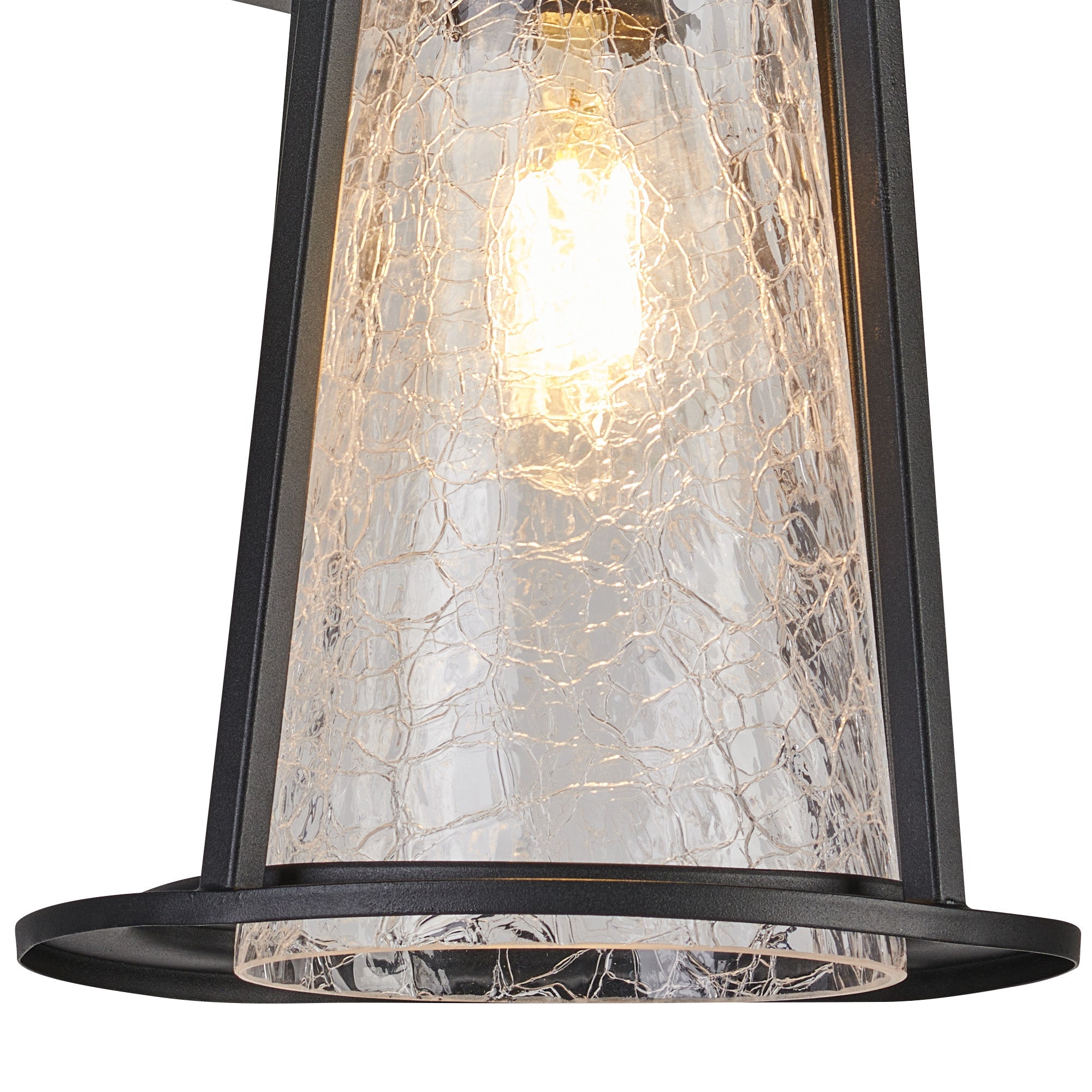 Luminosity Designs Ltd - Shogun Cone Wall Lamp With PIR Sensor, 1 x E27, IP44, Black/Clear - Luminosity Designs Ltd
