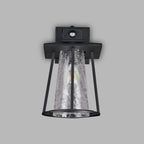 Luminosity Designs Ltd - Shogun Cone Wall Lamp With PIR Sensor, 1 x E27, IP44, Black/Clear - Luminosity Designs Ltd