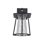 Luminosity Designs Ltd - Shogun Cone Wall Lamp With PIR Sensor, 1 x E27, IP44, Black/Clear - Luminosity Designs Ltd