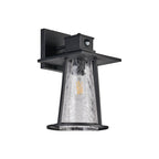 Luminosity Designs Ltd - Shogun Cone Wall Lamp With PIR Sensor, 1 x E27, IP44, Black/Clear - Luminosity Designs Ltd