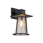 Luminosity Designs Ltd - Shogun Cone Wall Lamp With PIR Sensor, 1 x E27, IP44, Black/Clear - Luminosity Designs Ltd