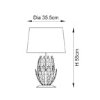 Endon - SILVER Delphine Table Lamp with Shade - Discontinued, while stocks last - Luminosity Designs Ltd