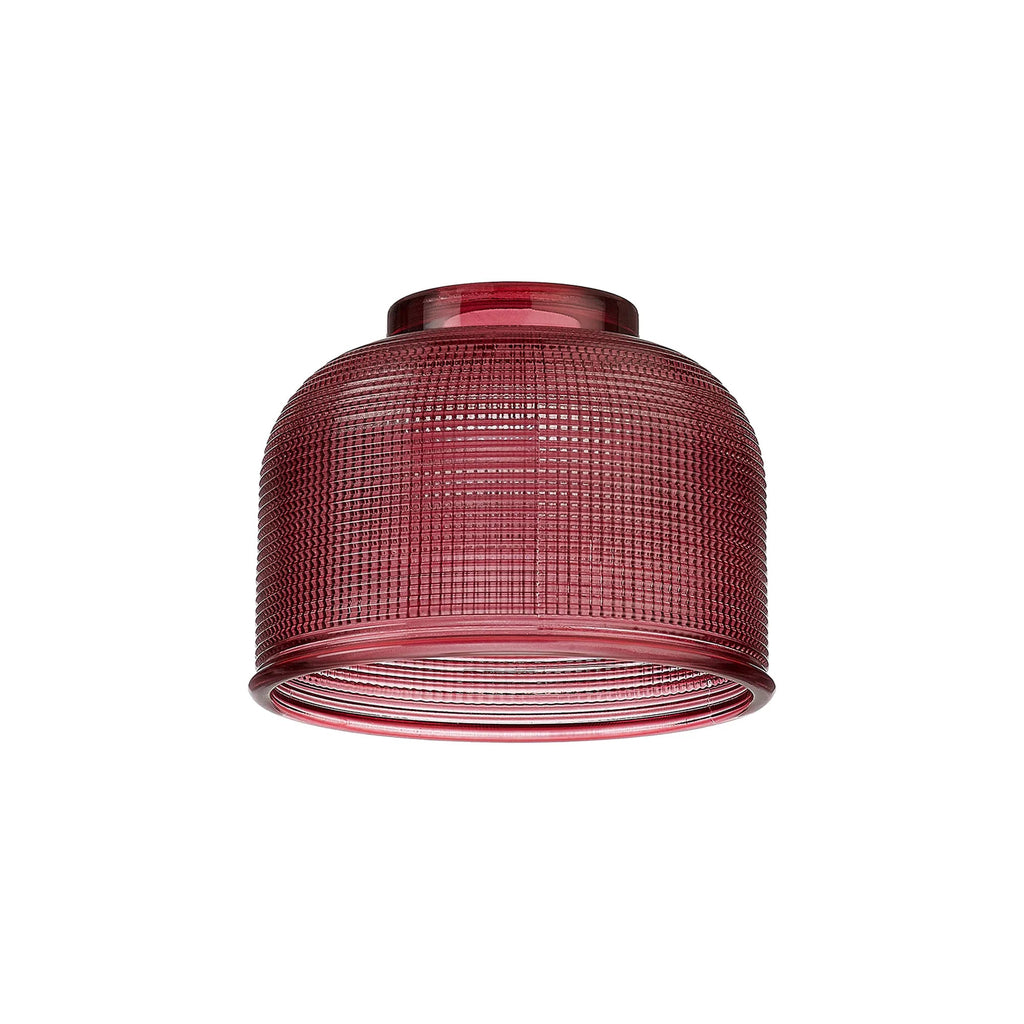 Luminosity Designs Ltd - Sledmere 14.5x11cm Prismatic Dome Glass Shade With Flat Edge - 10 Colours - Luminosity Designs Ltd