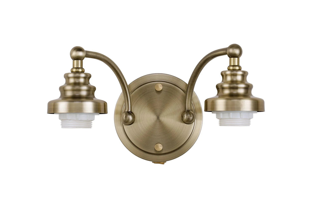 Luminosity Designs - Sledmere Switched Wall Lamp (FRAME ONLY), 2 Light E27 - Luminosity Designs Ltd