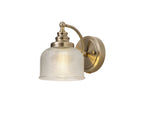 Antique Brass Sledmere Single Wall Light, Switched, 1 x E27, Glass Shade