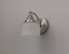 Satin Nickel Sledmere Single Wall Light, Switched, 1 x E27, Glass Shade