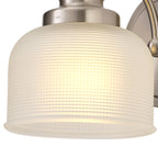 Satin Nickel Sledmere Single Wall Light, Switched, 1 x E27, Glass Shade