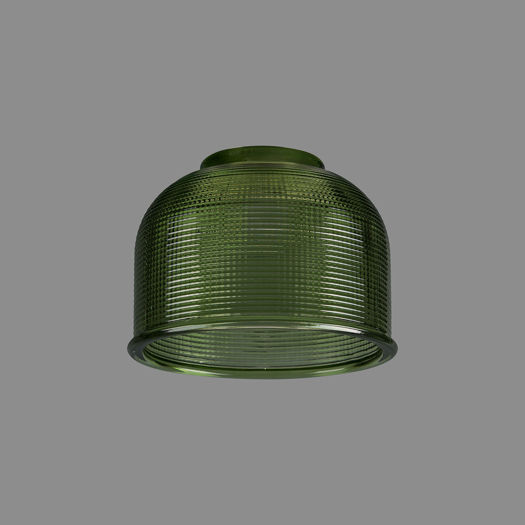 Sledmere 14.5x11cm Prismatic Dome Glass Shade With Flat Edge - 10 Colours