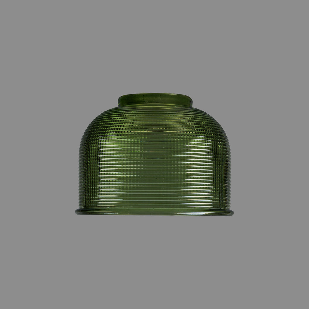 Sledmere 14.5x11cm Prismatic Dome Glass Shade With Flat Edge - 10 Colours