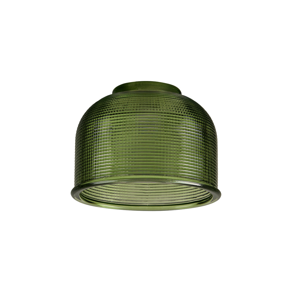 Sledmere 14.5x11cm Prismatic Dome Glass Shade With Flat Edge - 10 Colours
