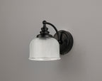 Matt Black Sledmere Single Wall Light, Switched, 1 x E27, Glass Shade