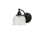 Matt Black Sledmere Single Wall Light, Switched, 1 x E27, Glass Shade