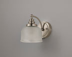 Satin Nickel Sledmere Single Wall Light, Switched, 1 x E27, Glass Shade