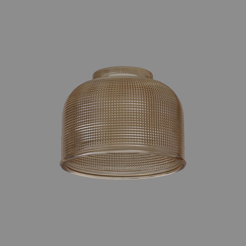 Sledmere 14.5x11cm Prismatic Dome Glass Shade With Flat Edge - 10 Colours